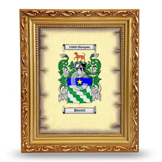Rivetti Coat of Arms Framed - Gold