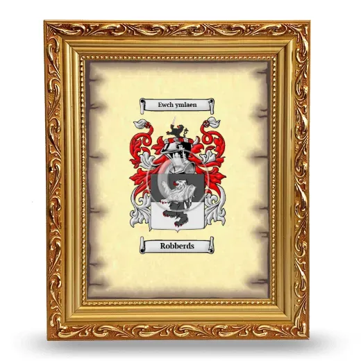 Robberds Coat of Arms Framed - Gold