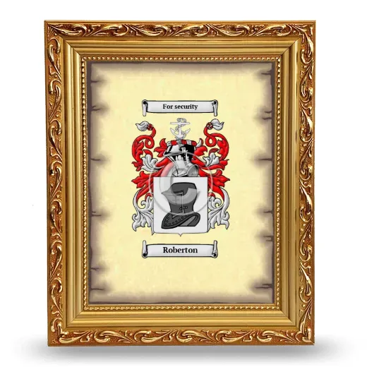 Roberton Coat of Arms Framed - Gold