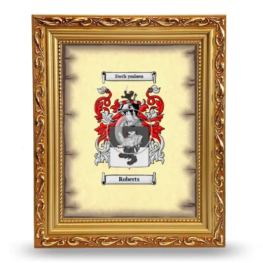 Roberts Coat of Arms Framed - Gold