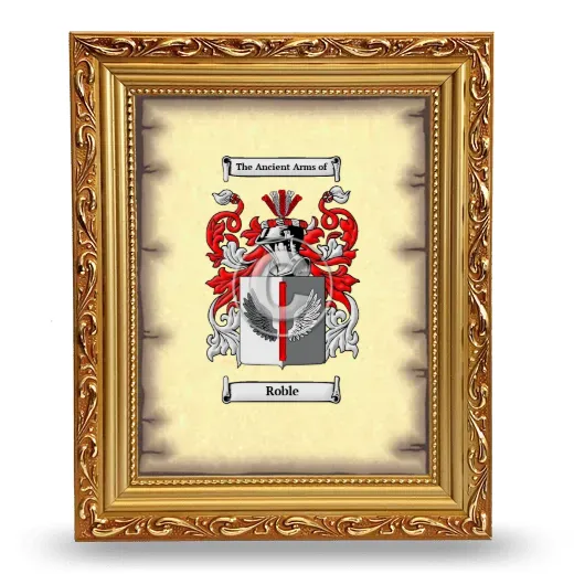 Roble Coat of Arms Framed - Gold