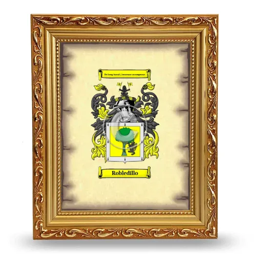 Robledillo Coat of Arms Framed - Gold