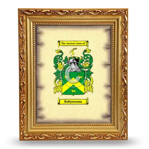Robynsoom Coat of Arms Framed - Gold