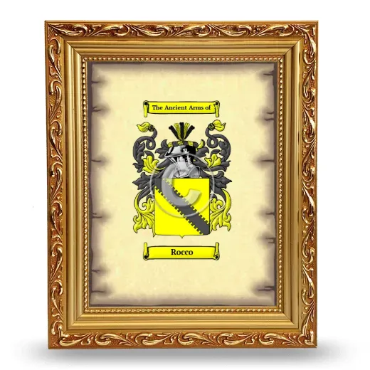 Rocco Coat of Arms Framed - Gold