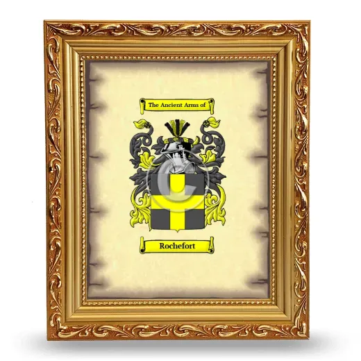 Rochefort Coat of Arms Framed - Gold