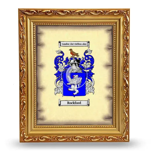 Rockford Coat of Arms Framed - Gold