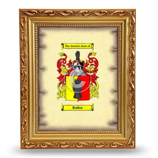 Roden Coat of Arms Framed - Gold