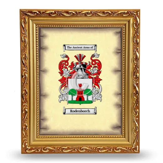 Rodenborch Coat of Arms Framed - Gold