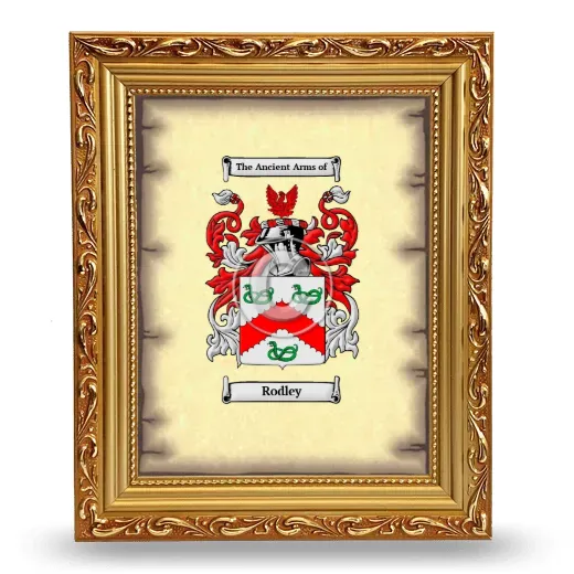 Rodley Coat of Arms Framed - Gold