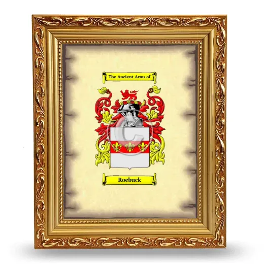 Roebuck Coat of Arms Framed - Gold