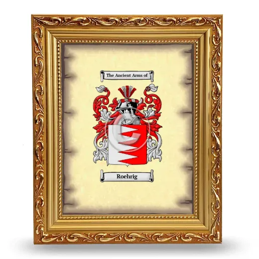Roehrig Coat of Arms Framed - Gold