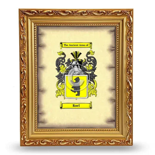Roel Coat of Arms Framed - Gold