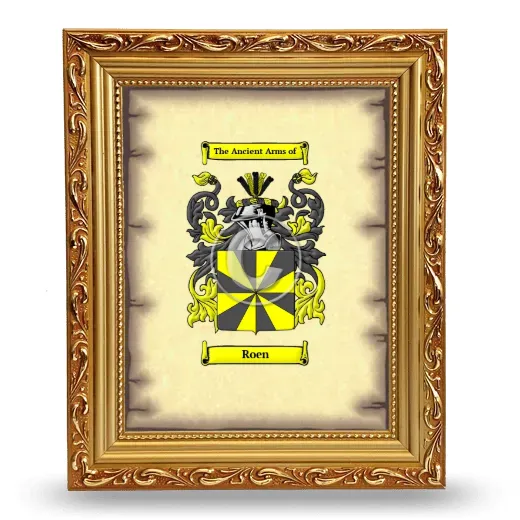Roen Coat of Arms Framed - Gold