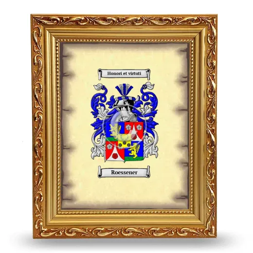 Roessener Coat of Arms Framed - Gold