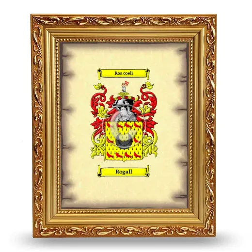 Rogall Coat of Arms Framed - Gold