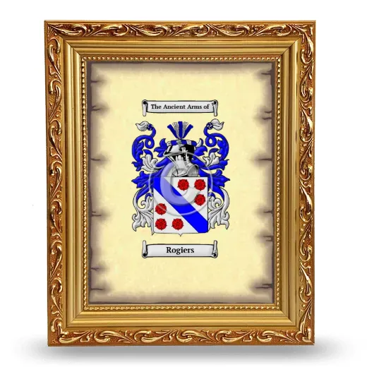 Rogiers Coat of Arms Framed - Gold