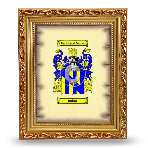 Rohne Coat of Arms Framed - Gold