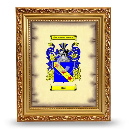 Roi Coat of Arms Framed - Gold