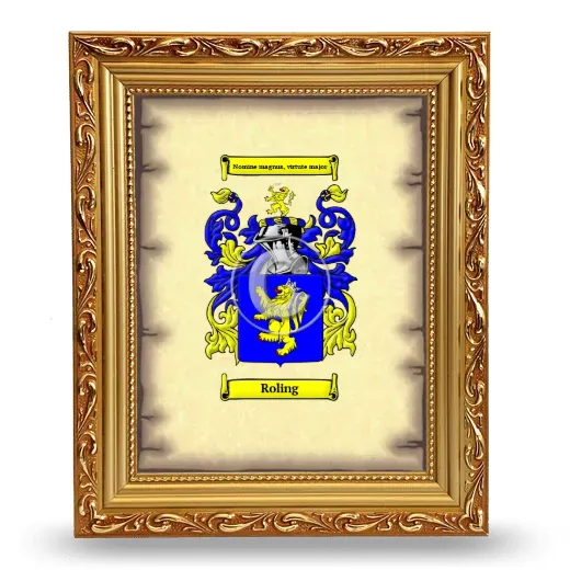 Roling Coat of Arms Framed - Gold