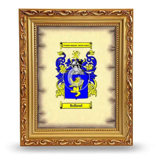 Rolland Coat of Arms Framed - Gold