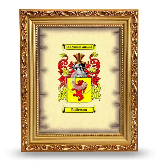 Rollerson Coat of Arms Framed - Gold