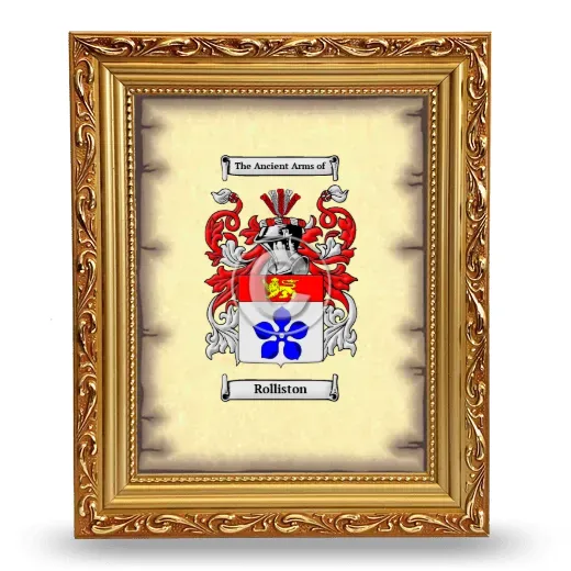 Rolliston Coat of Arms Framed - Gold
