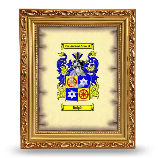 Rolph Coat of Arms Framed - Gold