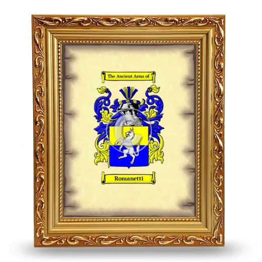 Romanetti Coat of Arms Framed - Gold