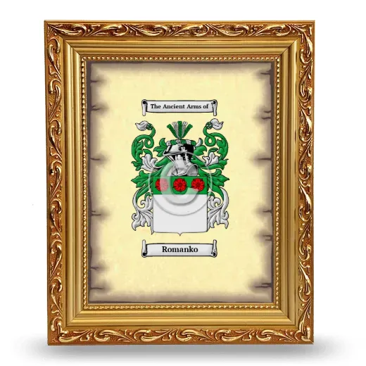 Romanko Coat of Arms Framed - Gold