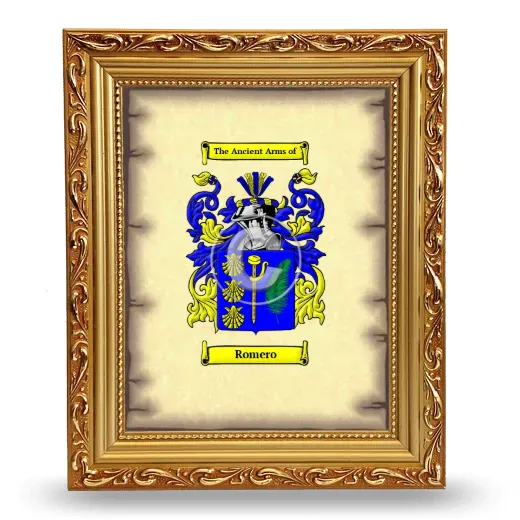Romero Coat of Arms Framed - Gold