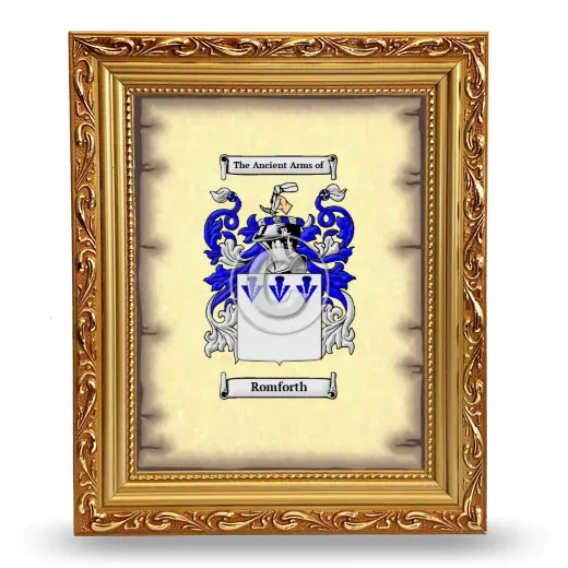 Romforth Coat of Arms Framed - Gold