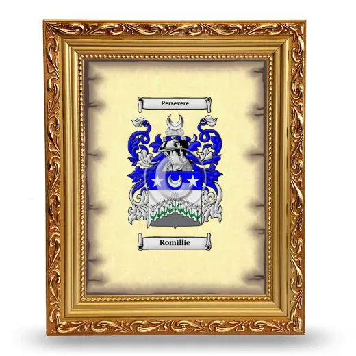Romillie Coat of Arms Framed - Gold