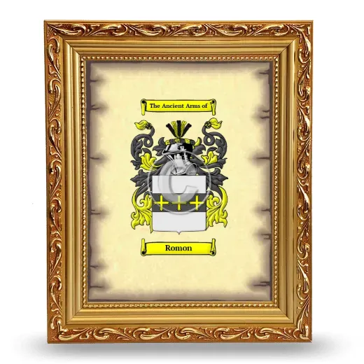 Romon Coat of Arms Framed - Gold