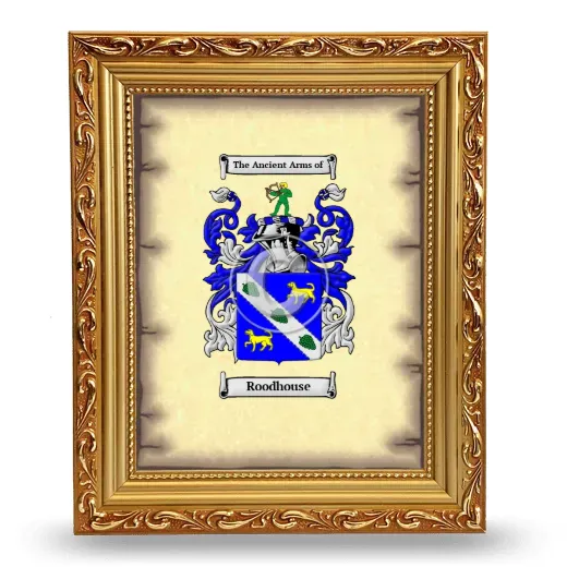 Roodhouse Coat of Arms Framed - Gold