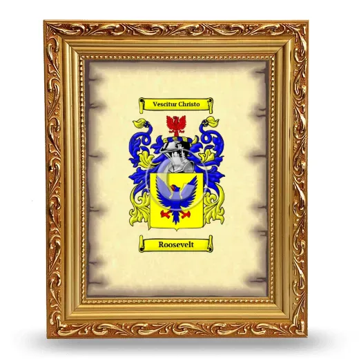 Roosevelt Coat of Arms Framed - Gold