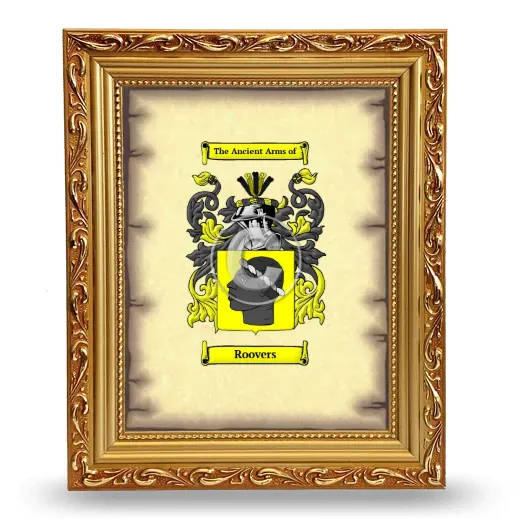 Roovers Coat of Arms Framed - Gold