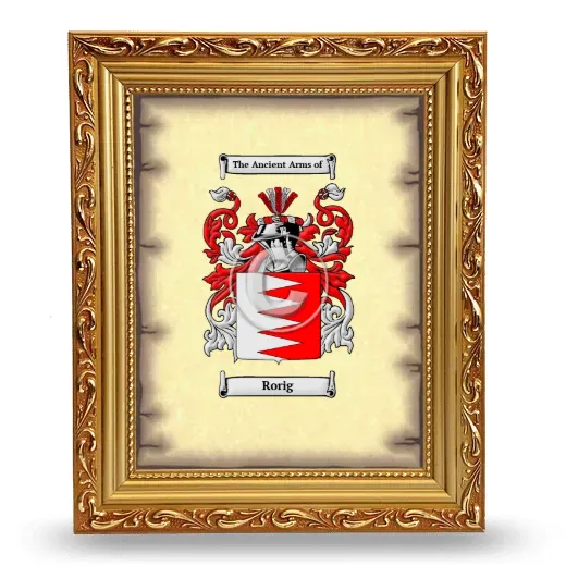 Rorig Coat of Arms Framed - Gold