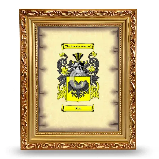 Ros Coat of Arms Framed - Gold
