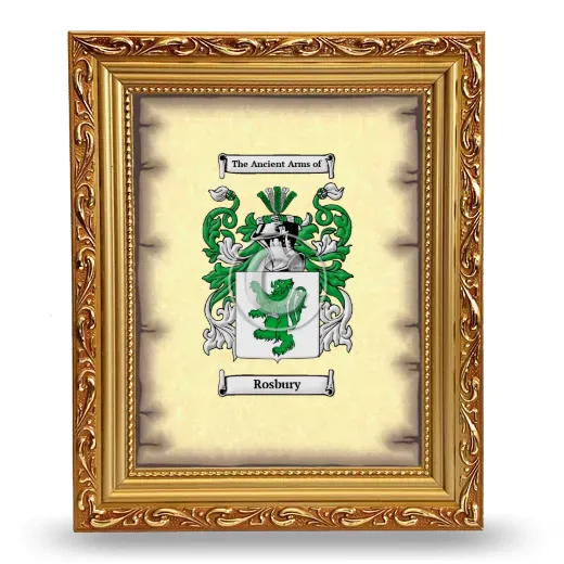Rosbury Coat of Arms Framed - Gold