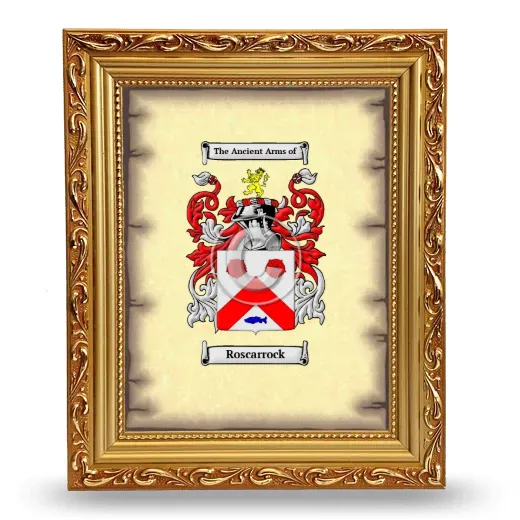 Roscarrock Coat of Arms Framed - Gold