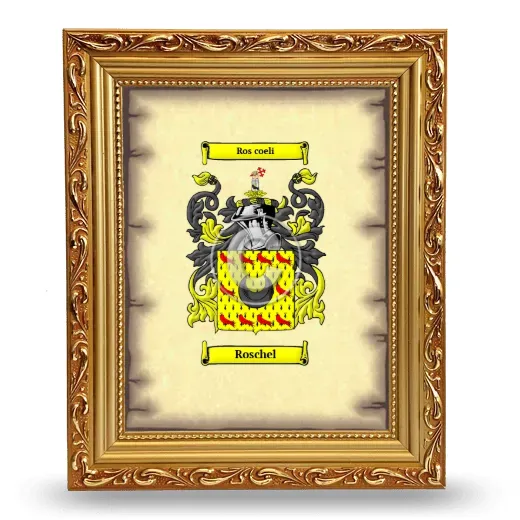 Roschel Coat of Arms Framed - Gold