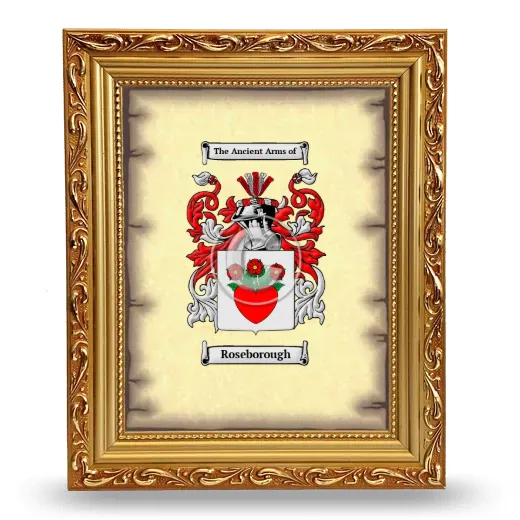 Roseborough Coat of Arms Framed - Gold