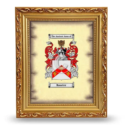 Roseter Coat of Arms Framed - Gold