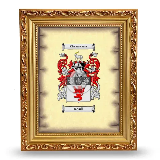 Rosill Coat of Arms Framed - Gold