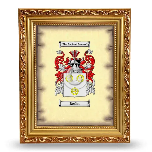 Roslin Coat of Arms Framed - Gold