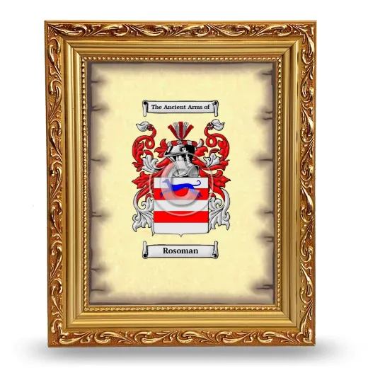 Rosoman Coat of Arms Framed - Gold