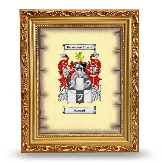 Rossei Coat of Arms Framed - Gold