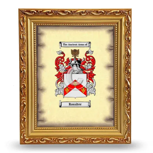 Rossiter Coat of Arms Framed - Gold