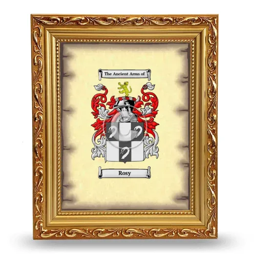Rosy Coat of Arms Framed - Gold