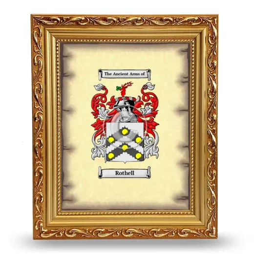 Rothell Coat of Arms Framed - Gold